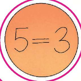 5=3 circle sticker